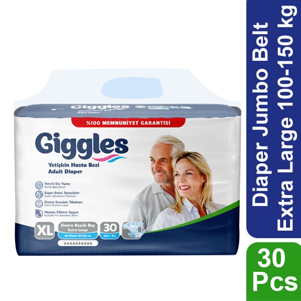 Giggles Adult Diaper Belt XL 100-150 kg 30 Pcs