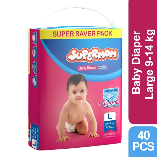 Supermom Baby Diaper L 9-14 kg 40 Pcs