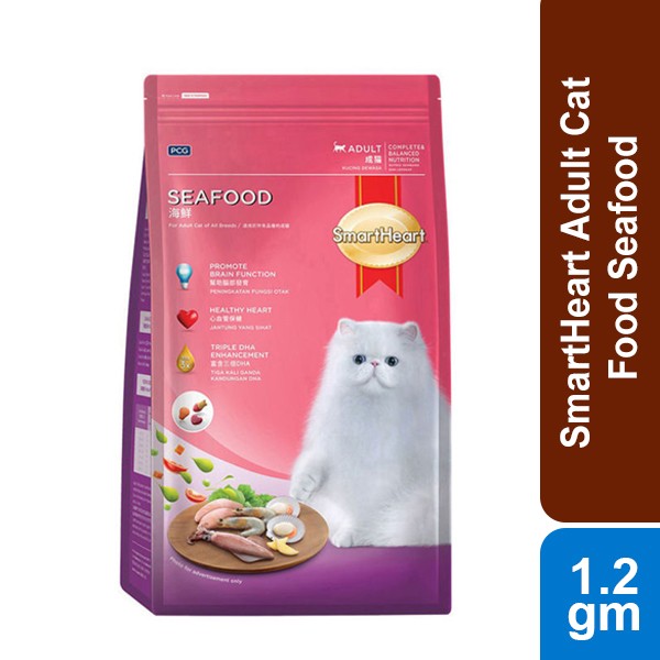 SmartHeart Adult Cat Food Seafood - 1.2Kg