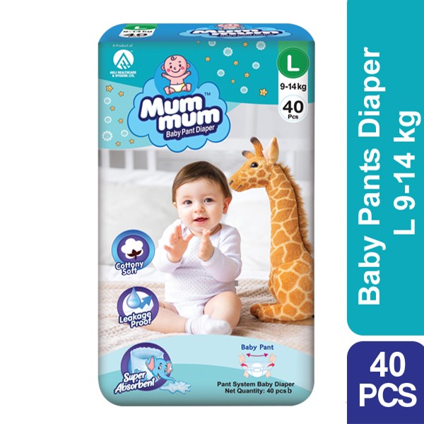 Mum Mum Baby Pants  L 9-14 kg 40 Pcs