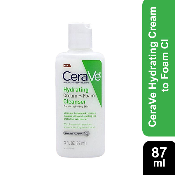 Cerave Hydrating Cream to Foam Cleanser for Normal to Dry Skin 87ml