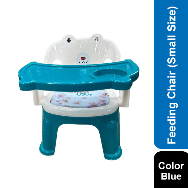 Baby Plastic Feeding Chair With Tray-Blue Color