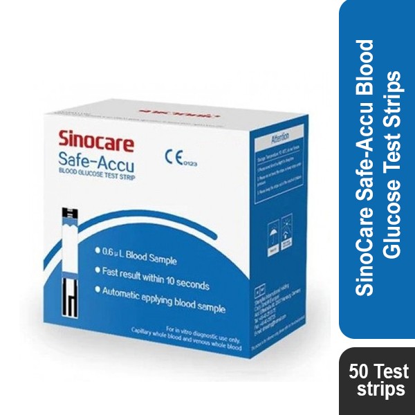 SinoCare Safe-Accu  Blood Glucose Test Strips (50 Test strips)