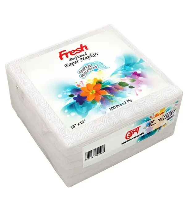 Fresh Paper Napkin White 100Pcs x1 Ply