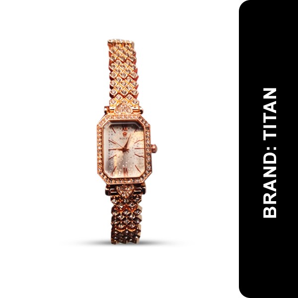 Titan Ladies Watch for Women -Merun Gold Color