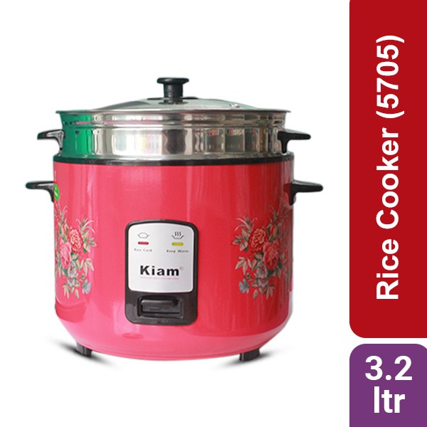 Kiam Rice cooker straight full body with glass lid 3.2 ltr (5705)