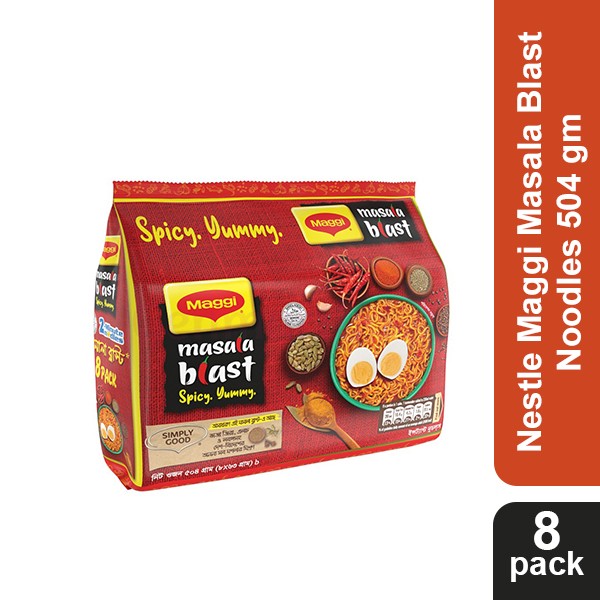 Nestle Maggi Masala Blast Noodles 504 gm 8 pack