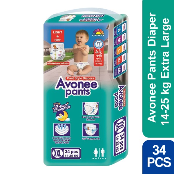 Avonee Baby Pants XXL (14-25 kg) 34 Pcs