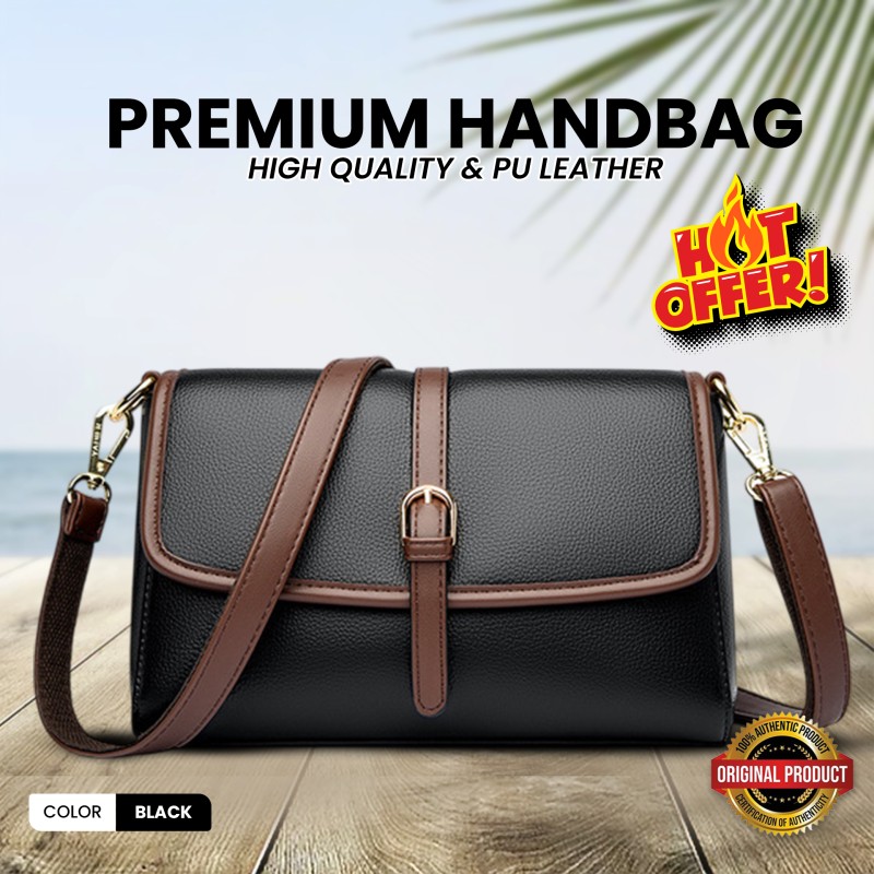 Genuine Soft Leather Handbag for Ladies(Black color)251