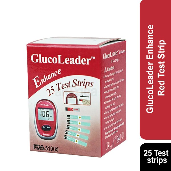 GlucoLeader Enhance Red Test Strip (25 Test strips)